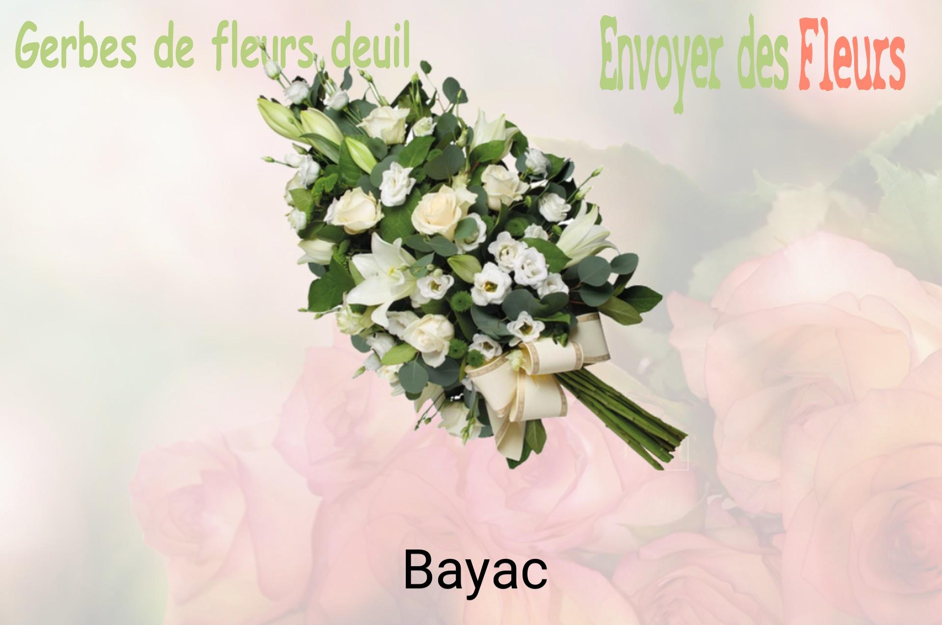 Gerbe de fleurs de deuil livrée à Bayac